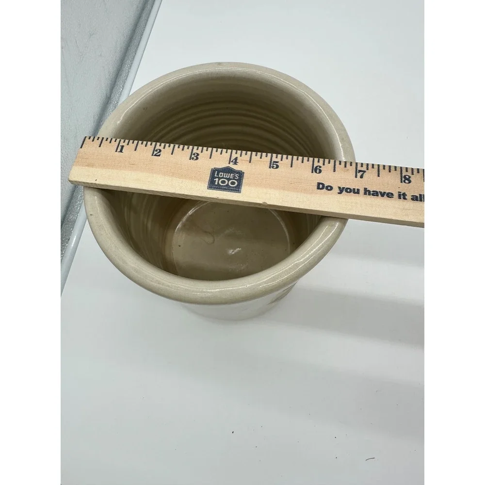 Marshall Pottery Crock Shaker & Thangs Stoneware Kitchen‎ Decor Beige 6.5 in